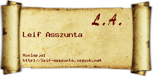 Leif Asszunta névjegykártya